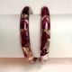 Handcrafted Resin Flower Preserve Bangle Pair